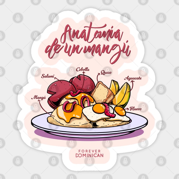 Anatomía de un Mangú Sticker by JosePepinRD